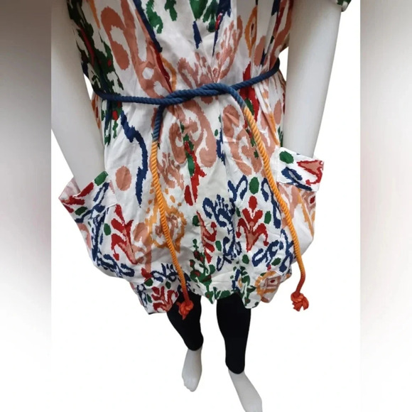 Zara NWT Hanoi Kimono Multicolored Linen Blend Size Large - Picture 6 of 11